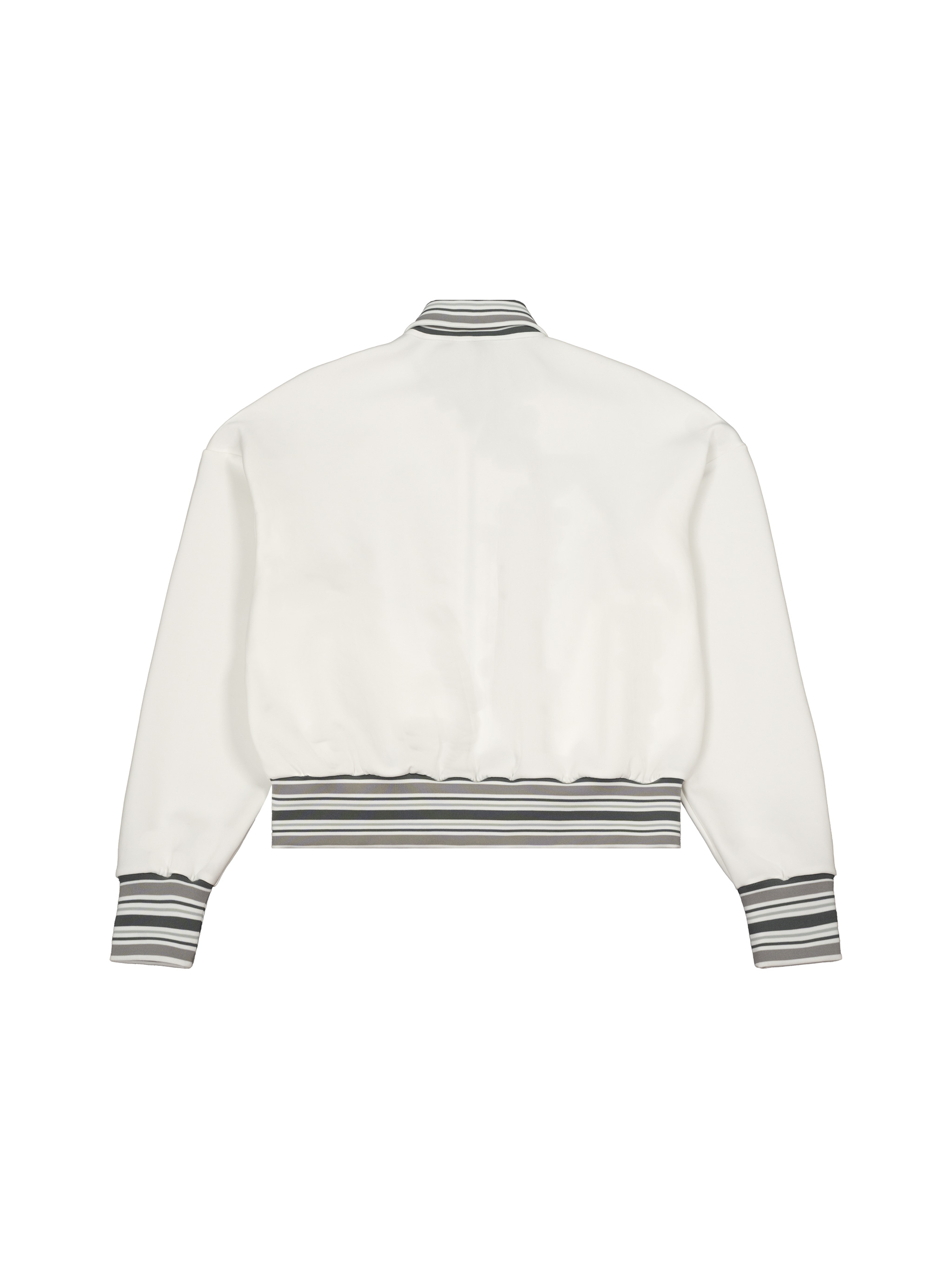 Striped Rib Collar Zip Jacket #RQ0047 | TAPSTITCH